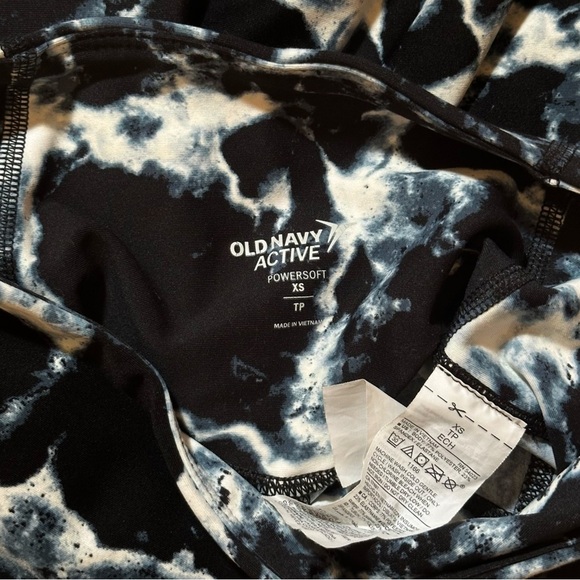 Old Navy Active Leggings Black White Marble Print Size XS - Picture 5 of 5